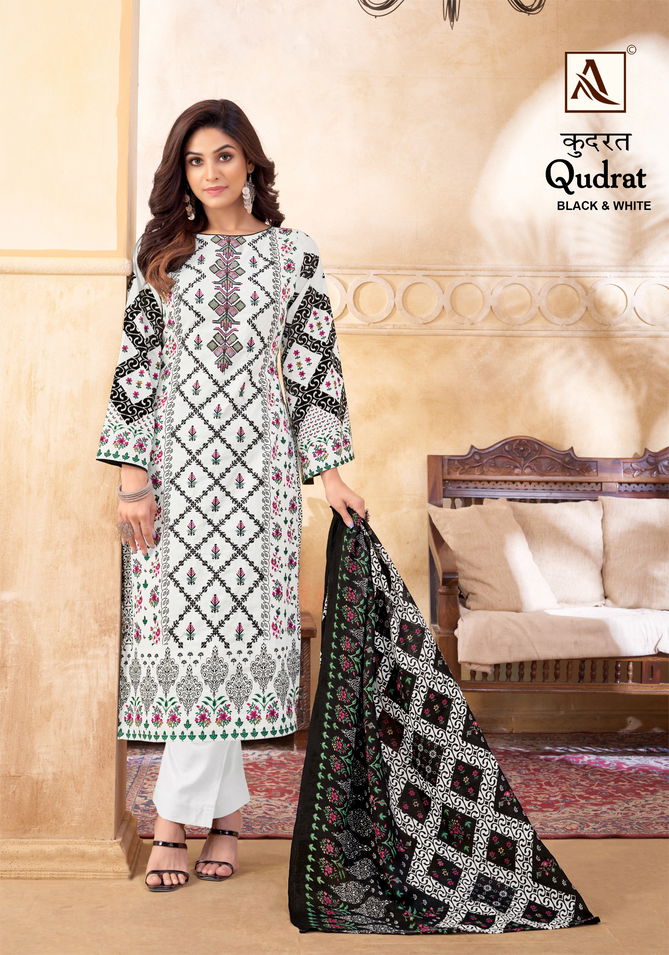 Qudrat Black And White By Alok Suit Pakistani Printed Cotton Dress Material Wholesale Price In Surat